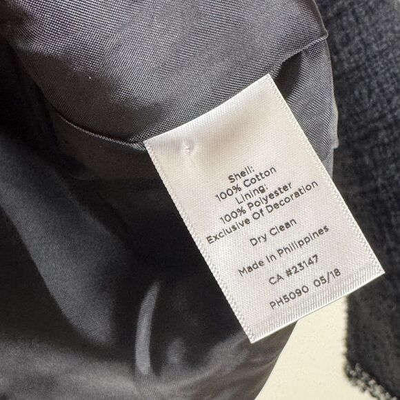 Talbots Jacket Womens 4 Black White Tweed Blazer Sequin Trim Pockets Button - Picture 6 of 10